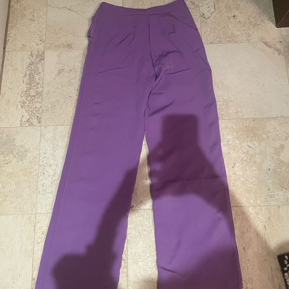 Nasty Gal Purple High Waisted Wide Leg Pants